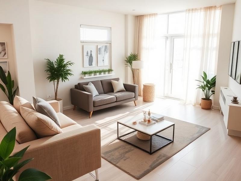 Bright clean residential living room