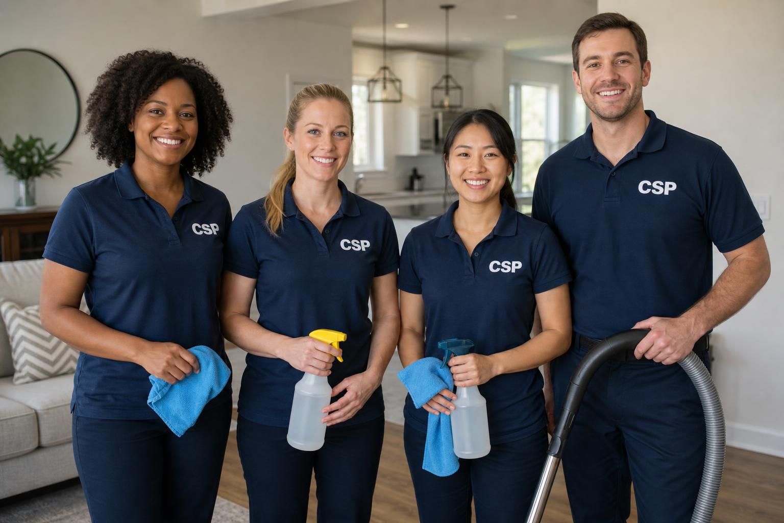 Clean Slate Projects professional cleaning team in uniform
